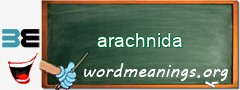 WordMeaning blackboard for arachnida